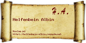 Helfenbein Albin névjegykártya